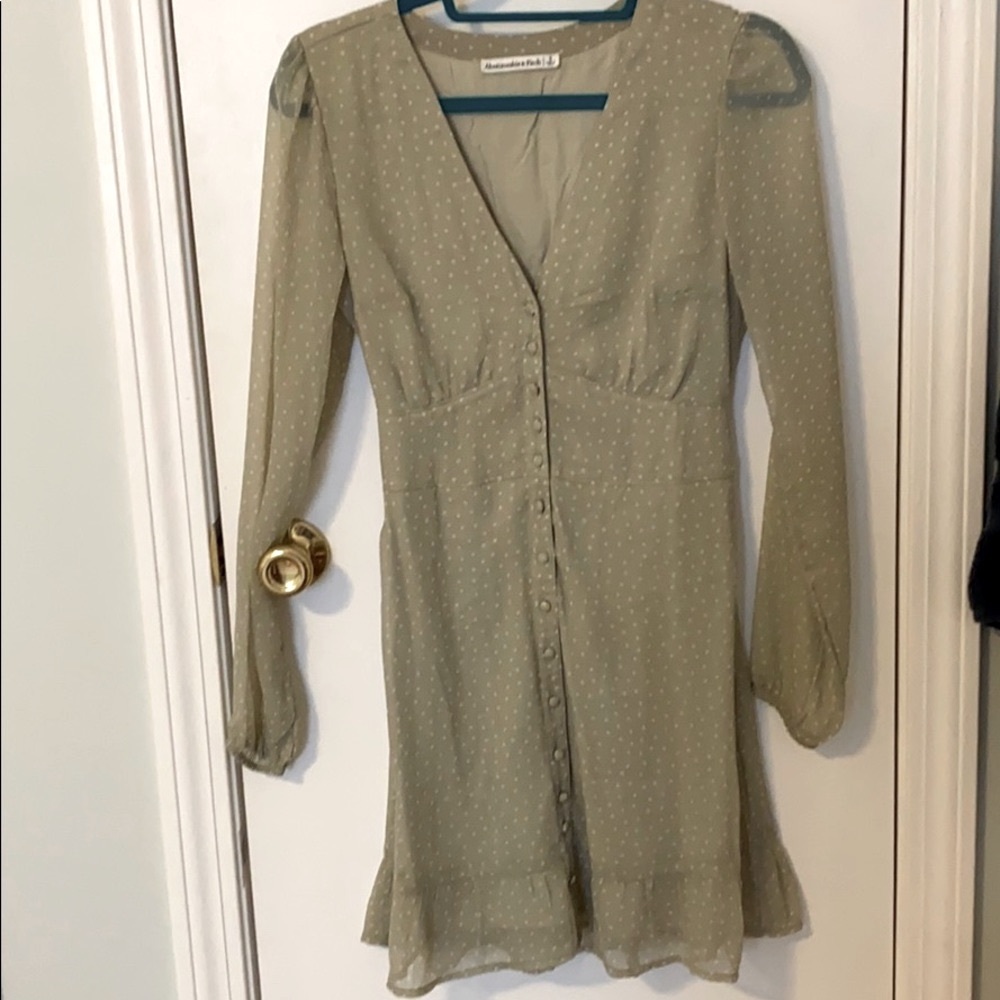 Abercrombie & Fitch green dot dress small NWOT